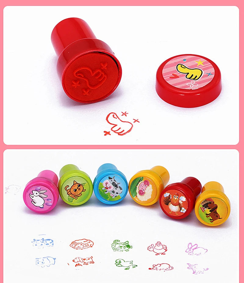 Assorted Stamps for Kids Self-Ink Teacher Stamps Party Favor Children Treasure Box Prize Classroom Easter Egg Stuffers Toys Gift