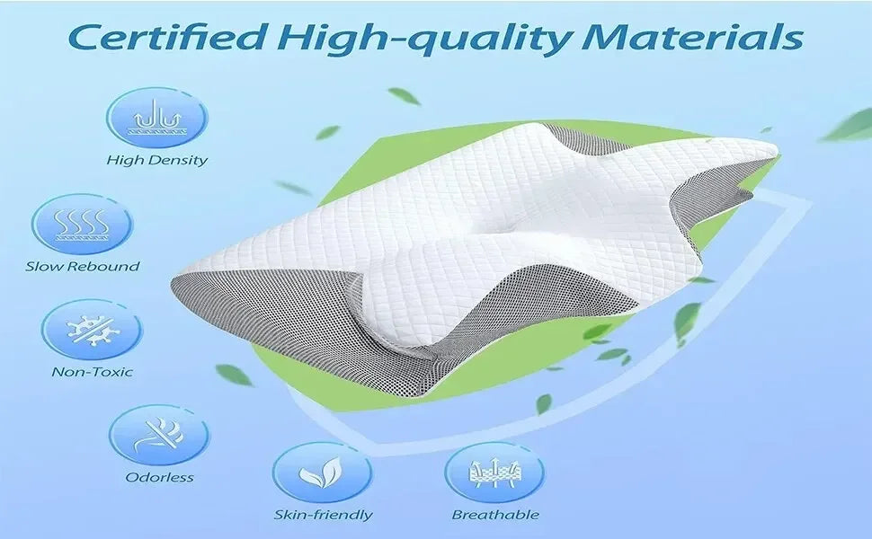 Butterfly Sleep Memory Neck Pillow Slow Rebound Comfort Memory Foam Sleeping Pillow Cervical Orthopaedic Neck Massage Bed Pillow