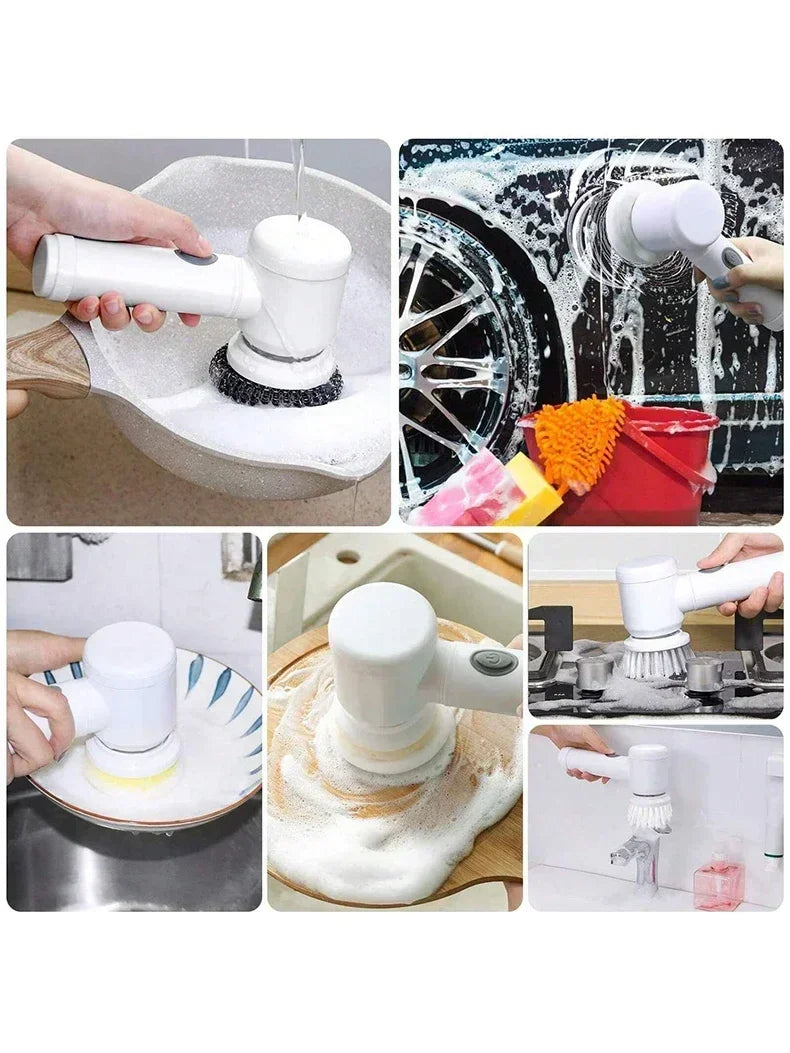 5 in1 Electric Spin Scrubber, Spin Scrubber with 5 Replaceable Brush Heads Bathroom Cleaning Brush,Power Electric Cleaning Brush