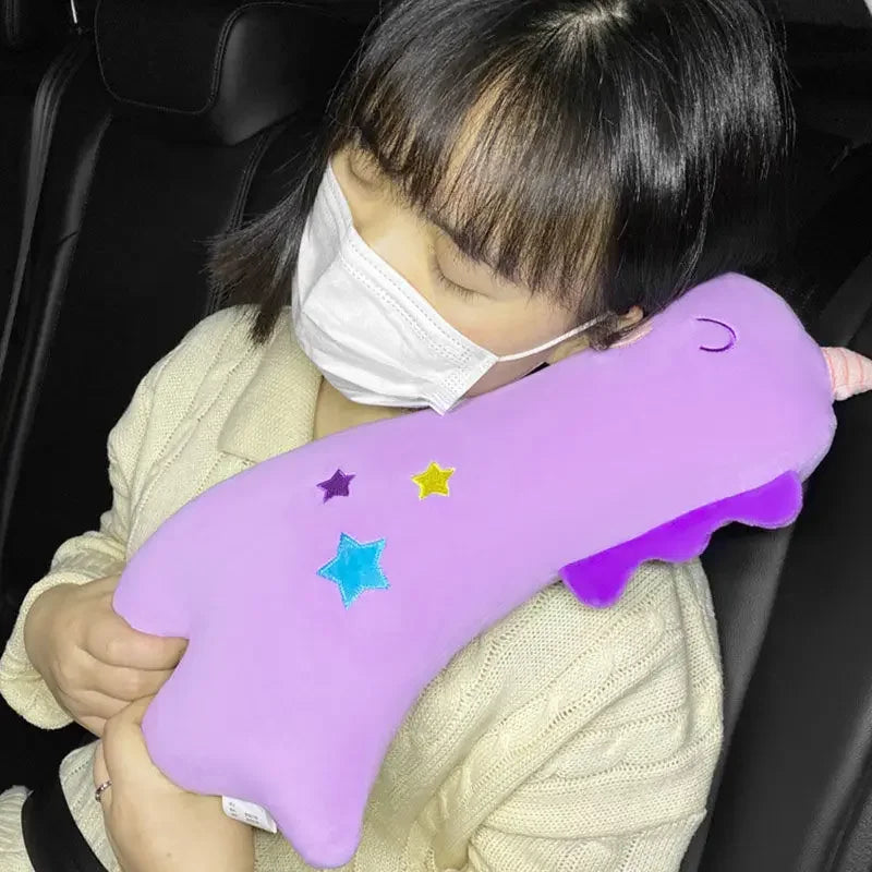 Car Safety Belt Cover Baby Seat Belt Protector Neck Cushion Sleeping Head Support Unicorn Cute Pillow Belt for Children Girl Boy