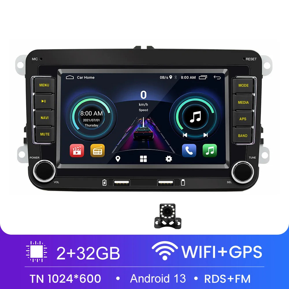 2 Din Car Radio Android11 Car Multimedia Player GPS WiFi Carplay For Volkswagen Skoda Octavia golf 5 6 touran passat polo Jetta