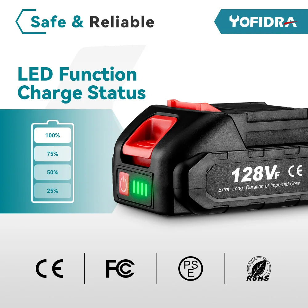 20V Rechargeable Lithium Battery EU Plug 15000mAh.928VF 22500mAh.Battery Capacity Indicator.for Chainsaw Electric Drill