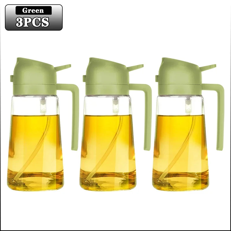 2in1 500ml Glass Spray Oil Sprayer Bottle Spray Oil Dispenser Oil Jar Cruet BBQ Kitchen Baking Roasting Picnic Kitchen Tool