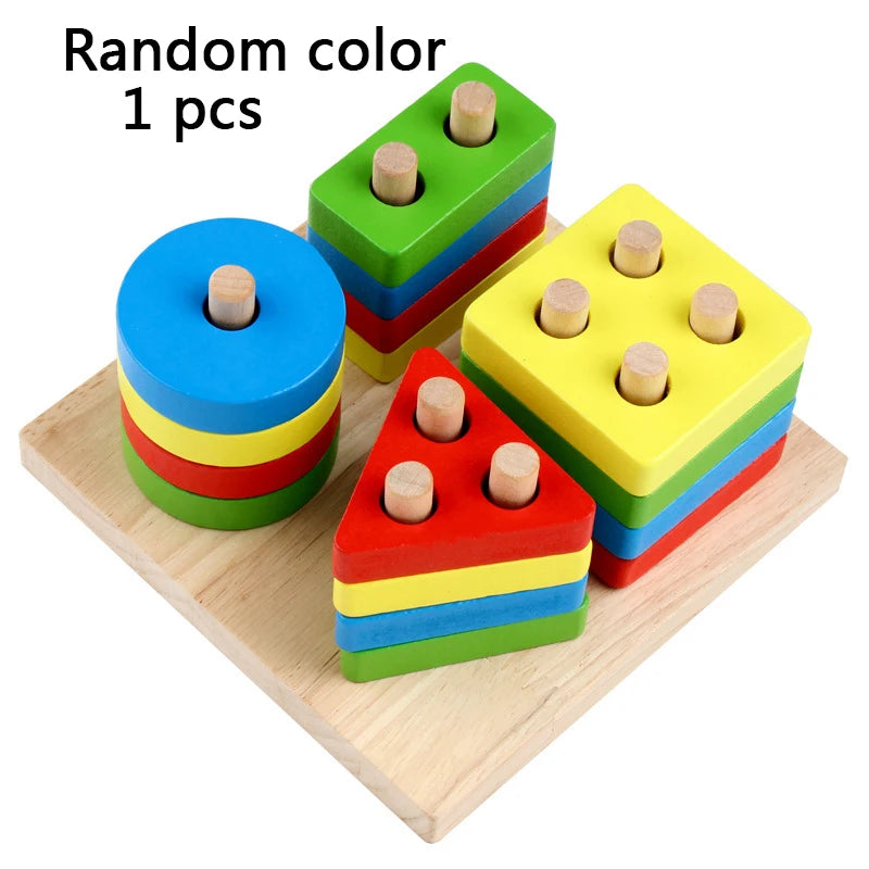 Children's Wooden Category Stack Toy Education Color Shape Classification Instrument Puzzle Toys