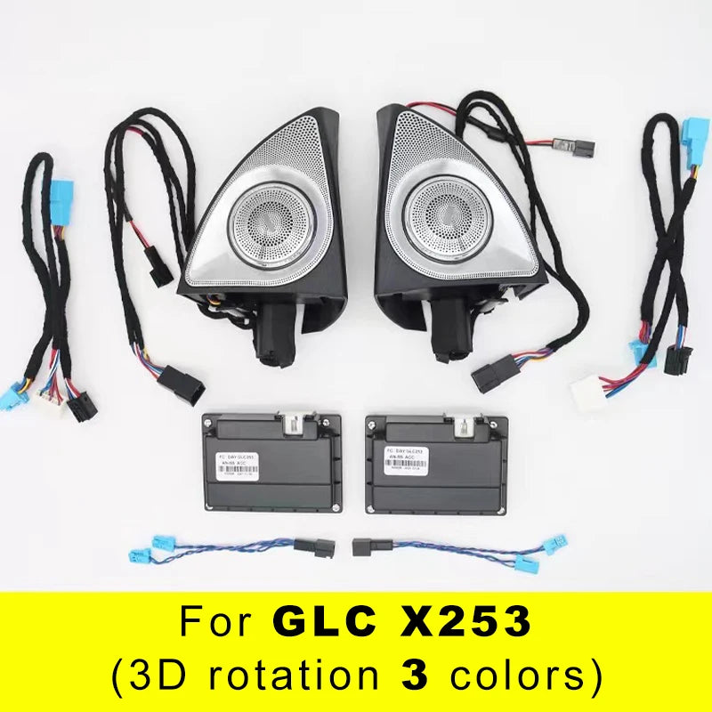 Car Ambient Light  For Mercedes-Benz C-Class E-Class S-Class GLC 64 Colors 3D Rotating Tweeter Luminous Speaker Car Accessories