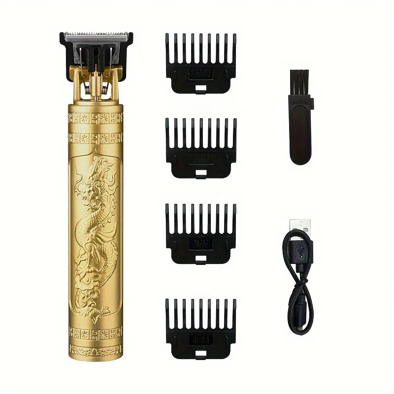 7pcs T-Blade Electric Hair Clipper, Cordless USB Rechargeable Shaving Trimmer With Guide Comb For Personal And Stylist Use