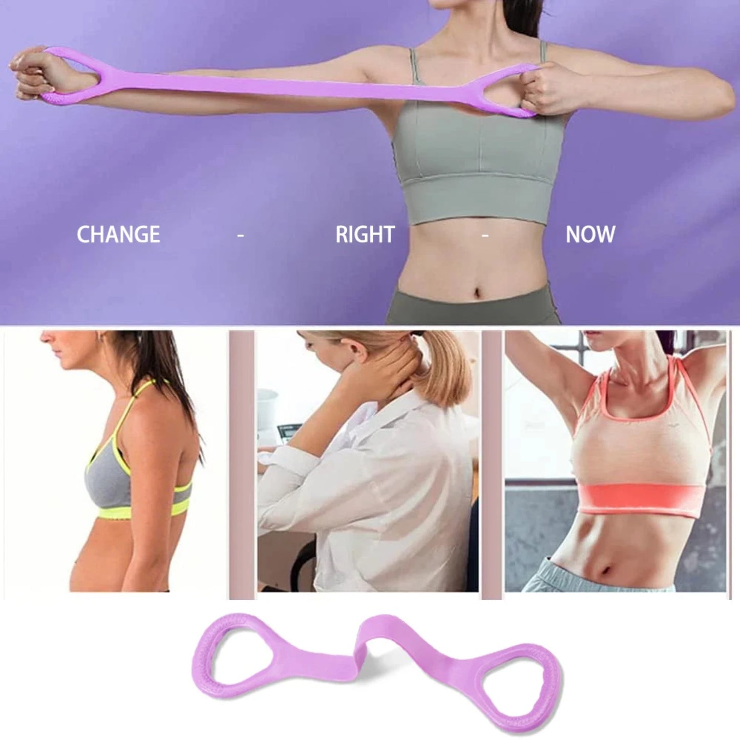 8 Fitness Workout Resistance Band Arm Back Shoulder Exercise Elastic Training Band Yoga Pilates Physical Therapy Equipment Maap