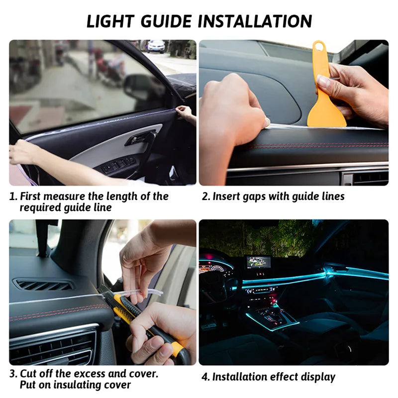 2m Car Interior LED Cold Light Stickers For Mercedes Benz W201 A Class GLA W176 CLK W209 W202 W220 W204 W203 W210 W211 W222 X204