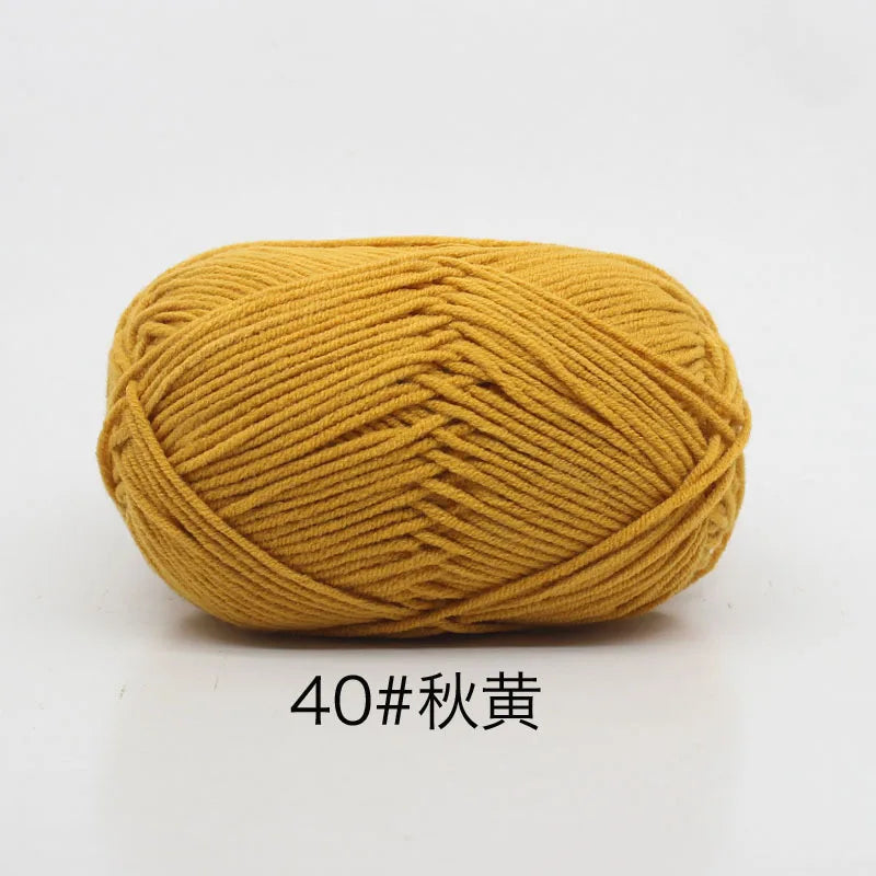 40-50g/Set 4ply Milk Cotton Knitting Yarn Needlework Dyed Lanas For Crochet Craft Sweater Hat Dolls At Low Price