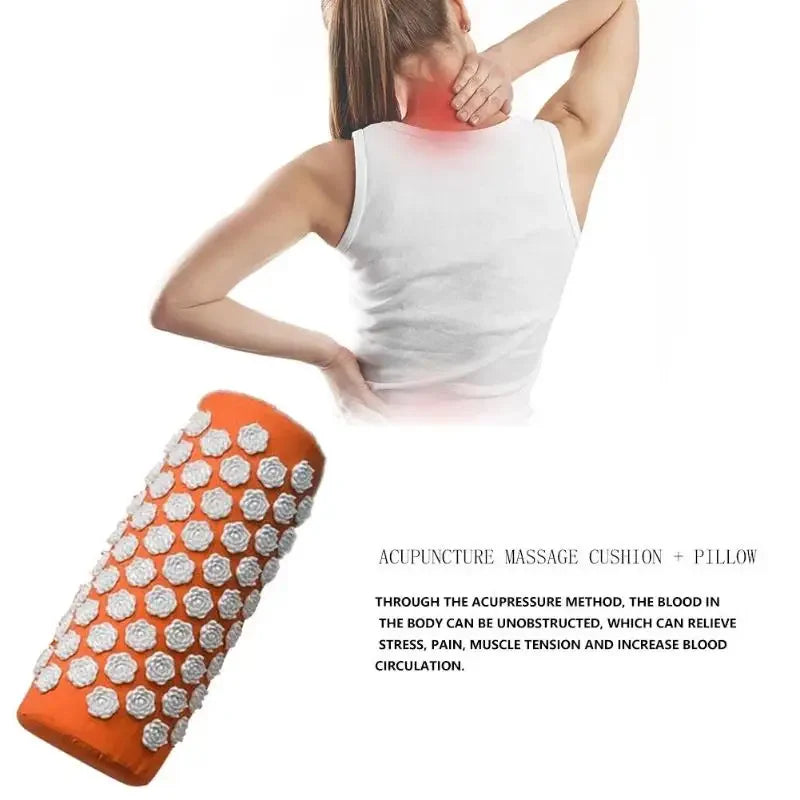 BXA 1pc Massager Pillow Lotus Acupressure Massager Cushion Relaxation Yoga Pillow Spike Multifunction Relieve Stress Pain Neck