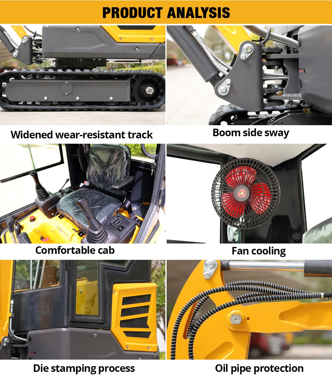 Best Selling 1.6 Ton Mini Excavator EPA/Euro 5 1 Ton 2 ton Crawler Excavators Hydraulic Kubota Agricultural Digger Customizable