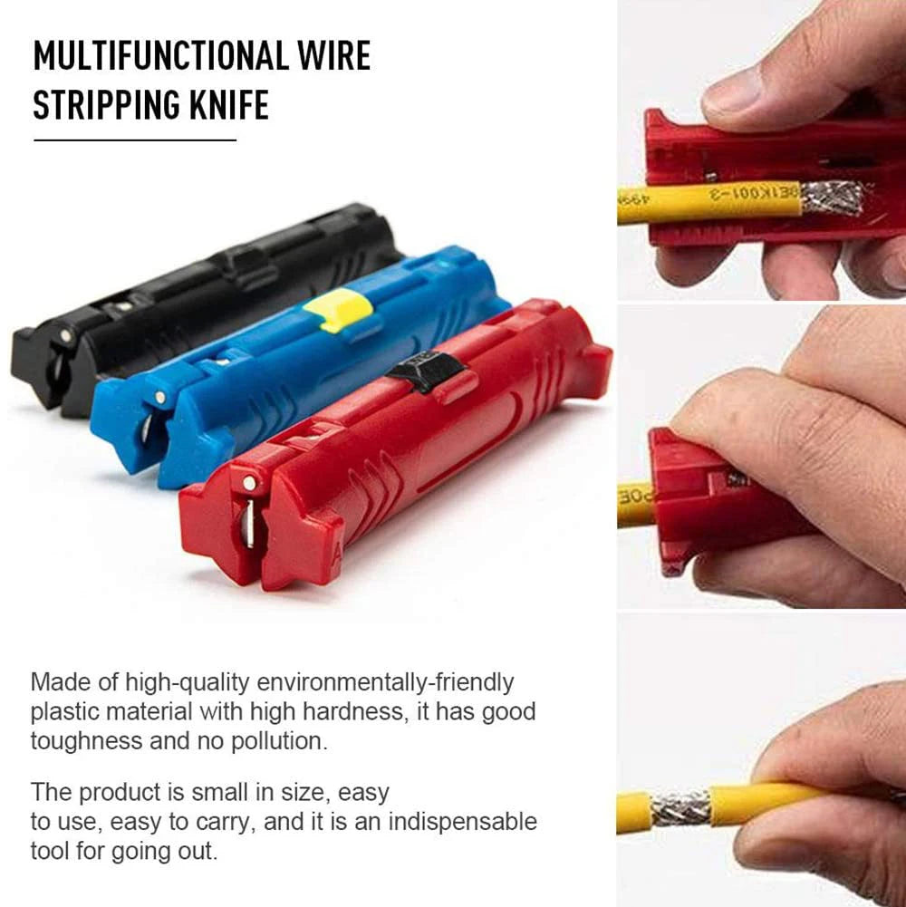 ZoeRax Electric Wire Stripper Pen network cable Tools Wire Cable  Rotary Coaxial Wire Stripping Pliers （Red/Blue/Black）