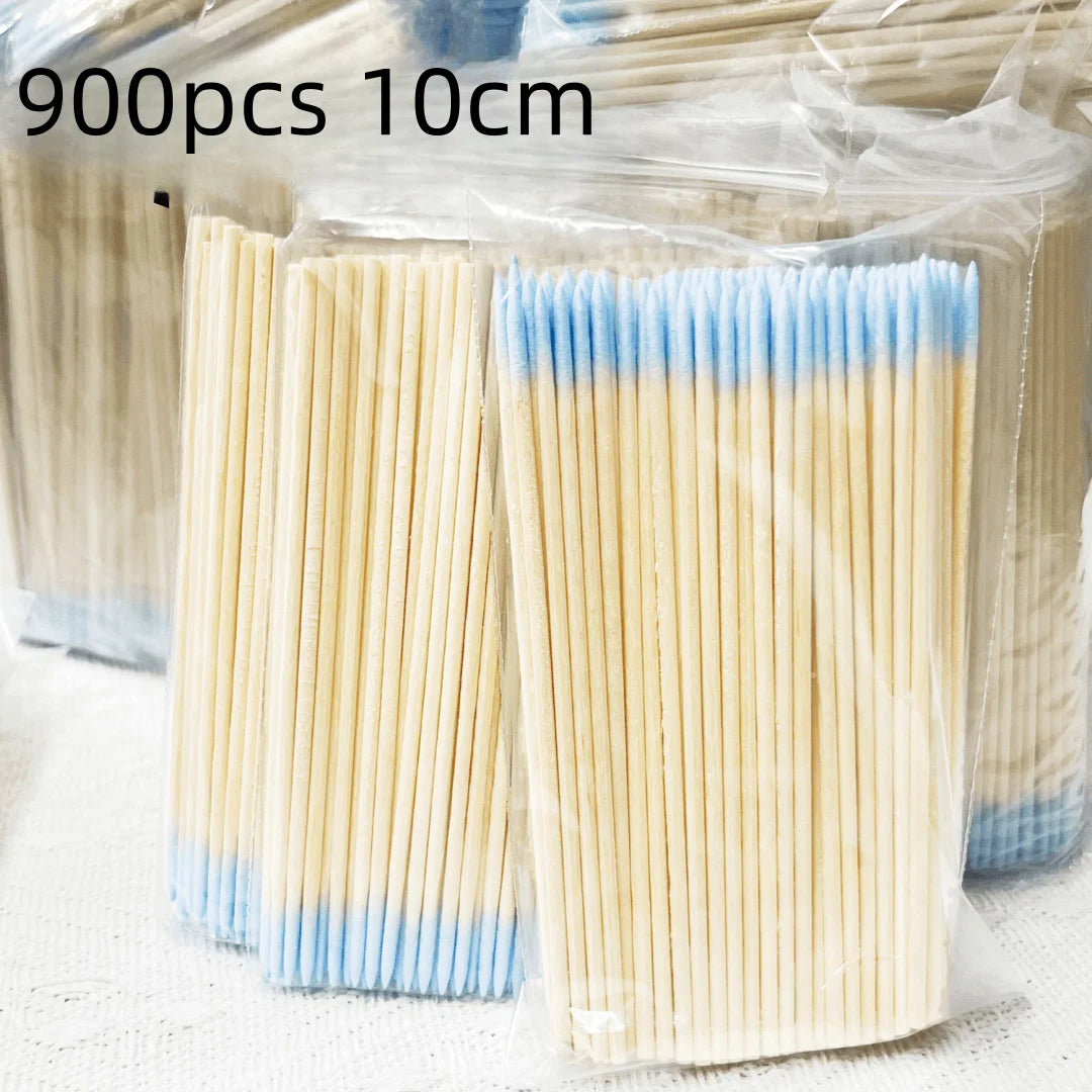 900/100/300pcs Disposable Wooden Micro Bud Swabs Lint Free Eyelash Extension Glue Removing Tools Makeup Mini Brush