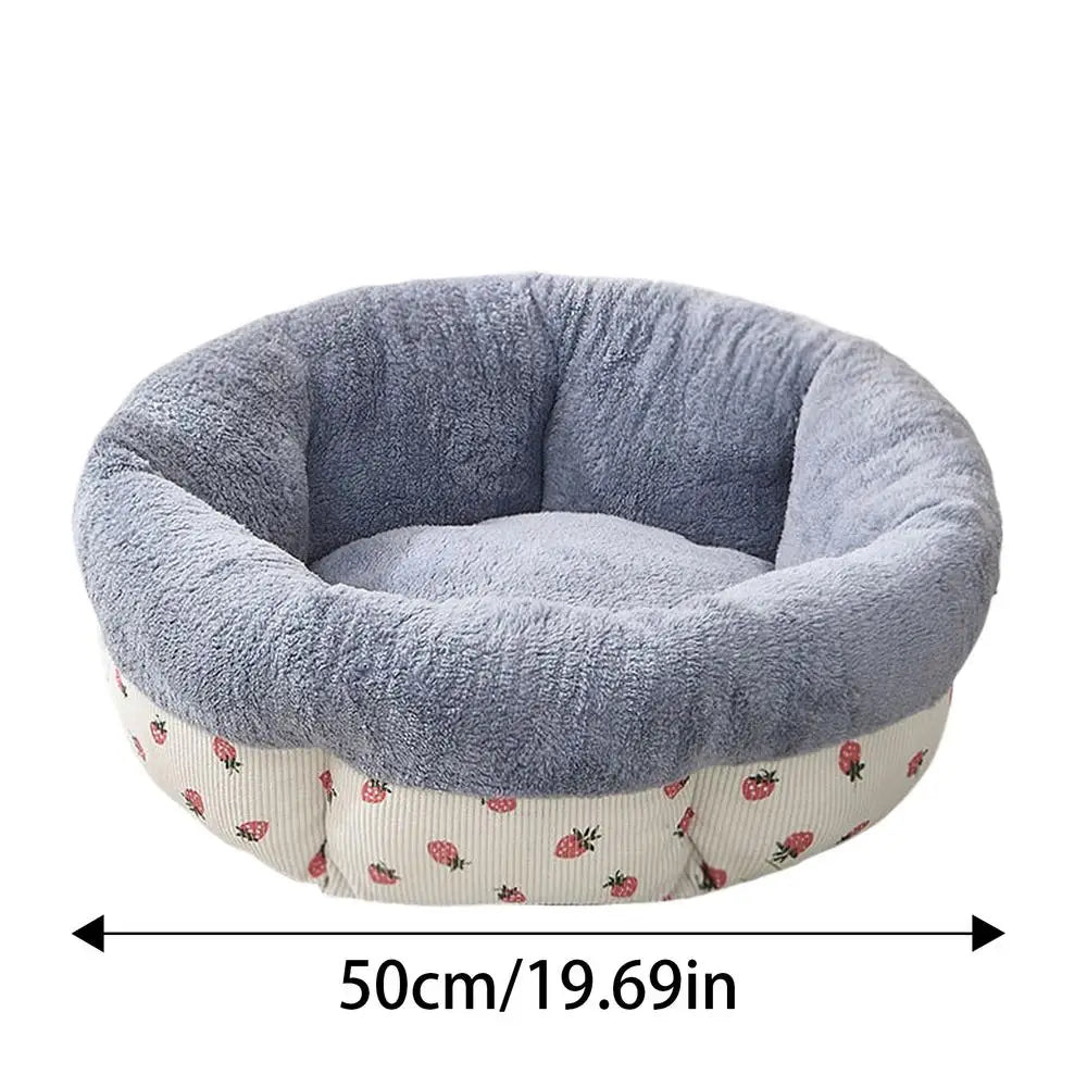 Cat Beds For Indoor Cats Donut Cuddler Pet Round Bed Machine Washable Calming Soft Cat Bed All Seasons Warm With Non-Slip Bottom