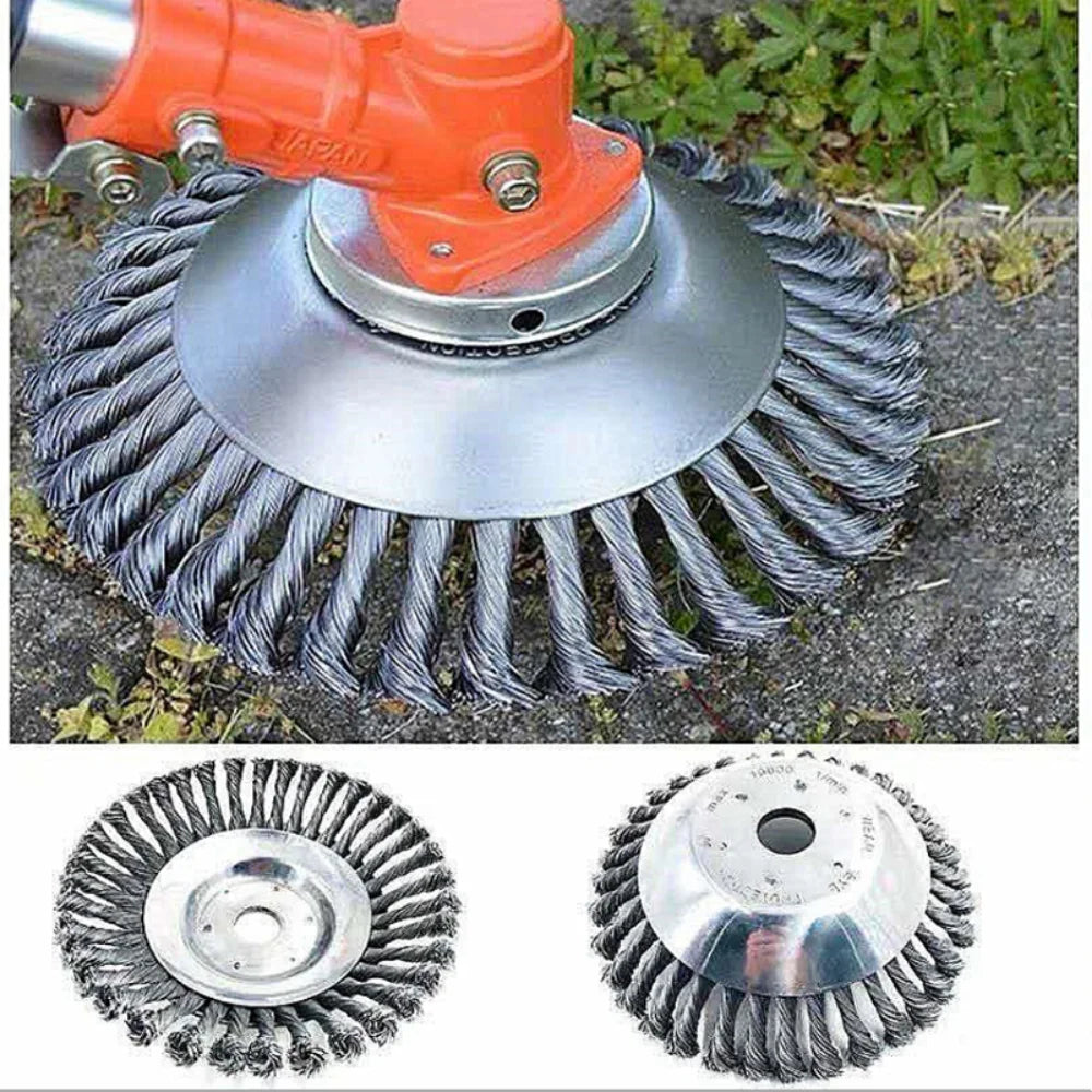 6/8/10 Inch Weed Brush Cutter Head Lawn Mower Universal Grass Trimmer Head Steel Wire Wheel Brush Disc Garden Trimmer Heads