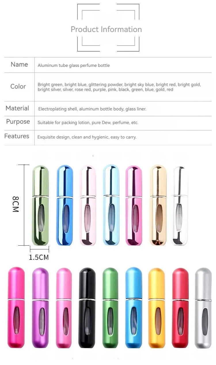 5ml Perfume Sub-bottles Bottom Filling High-end Portable Press Spray Small Spray Bottle Empty Bottle Sample Subpackaging Device