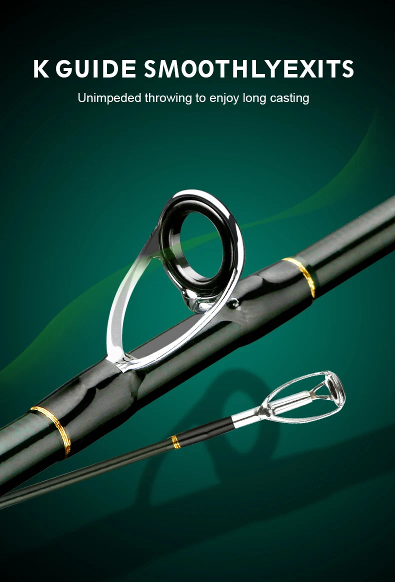 CEMREO Spinning Casting Carbon Fishing Rod 4-5 Sections 1.8m/2.1m/2.4m Portable Travel Rod Spinning Fishing Rods Fishing Tackle