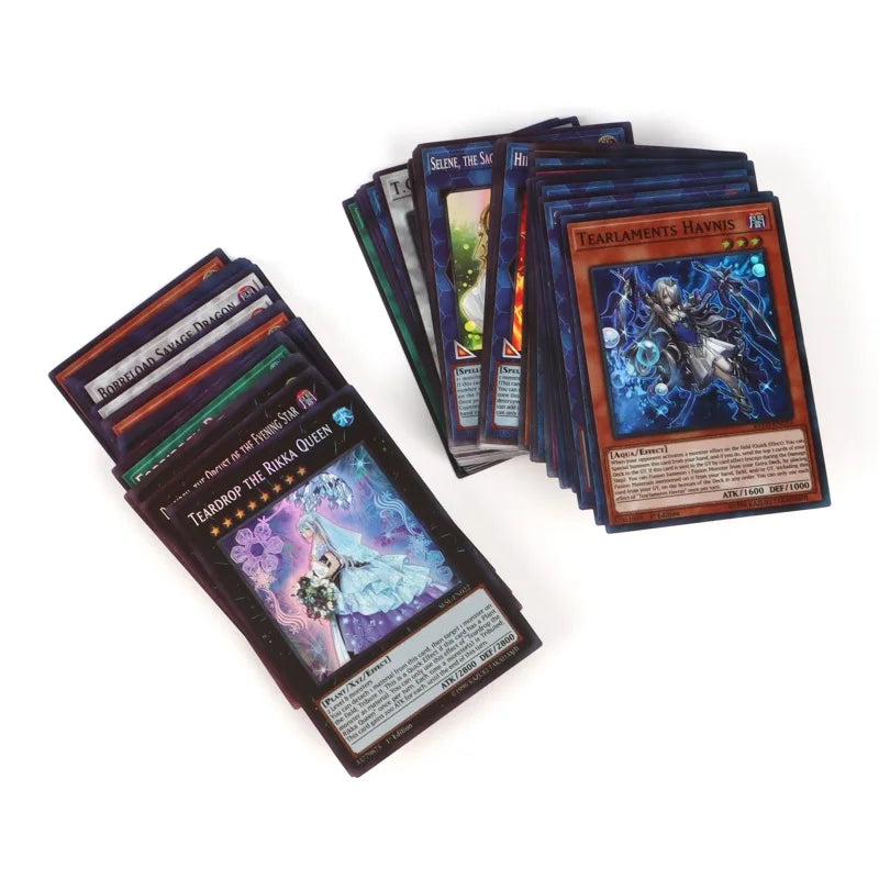 66-148PCS Yugioh Cards with Tin Box Yu Gi Oh Card English Holographic Golden Letter Duel Links Game Card Blue Eyes Exodia