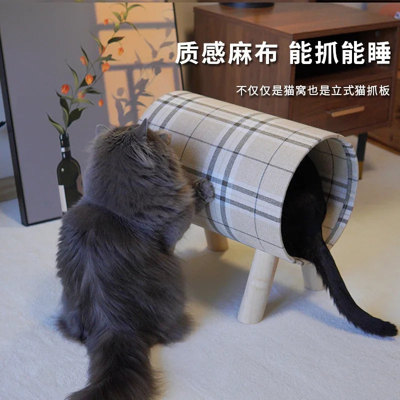 Cat shelter semi enclosed, all season universal cat bed, cat supplies, pet bed tunnel, kitten safety hammock