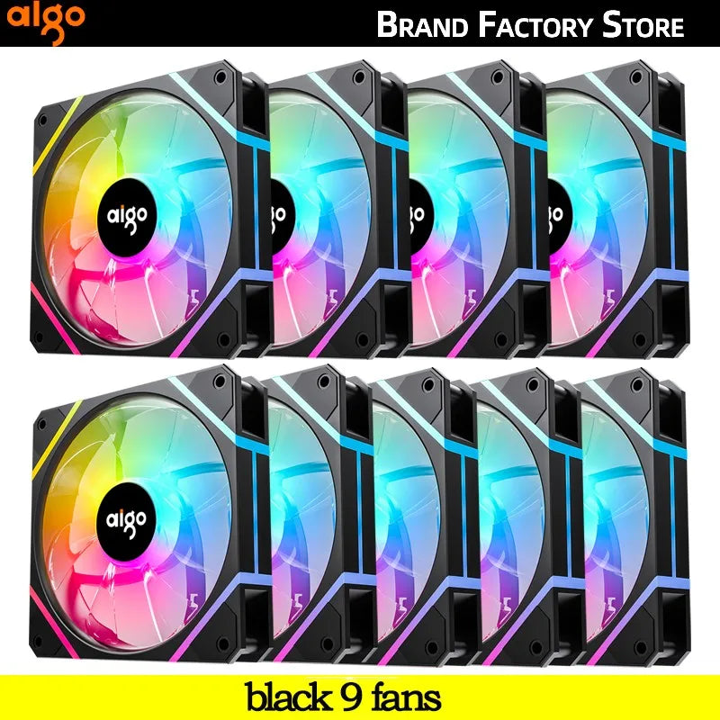 Aigo AM12PRO Rgb Fan Ventoinha PC 120mm Computer Case Fan Kit Water Cooler 4pin PWM CPU Cooling Fans 3pin5v argb 12cm Ventilador