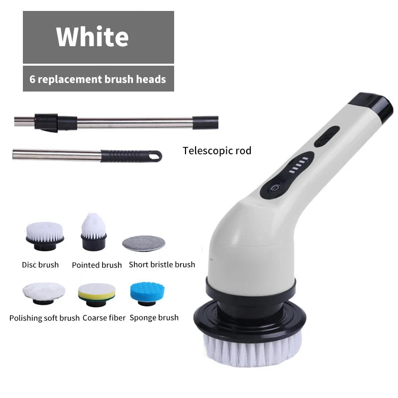 9-in-1 Multifunctional Wireless Electric Cleaning Brush Household Kitchen Bathroom Brush USB Handheld Rotating Cleaning tools