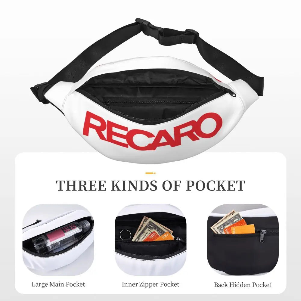 Casual Recaro Houndstooth Fanny Pack for Traveling Women Men Sling Crossbody Waist Bag Phone Money Pouch