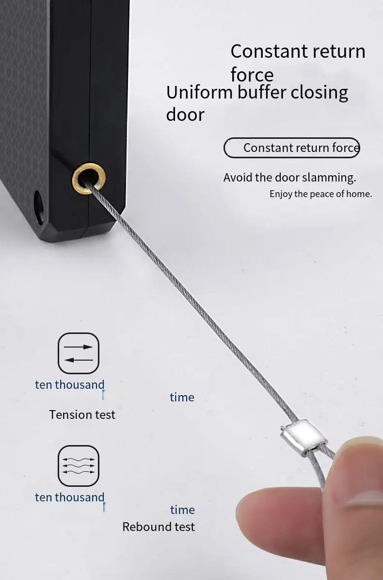 Automatic Door Closer Punch-Free for Sliding Door Drawers Rawstring Door Closer Bracket Automatic Closer Tension Closing Device