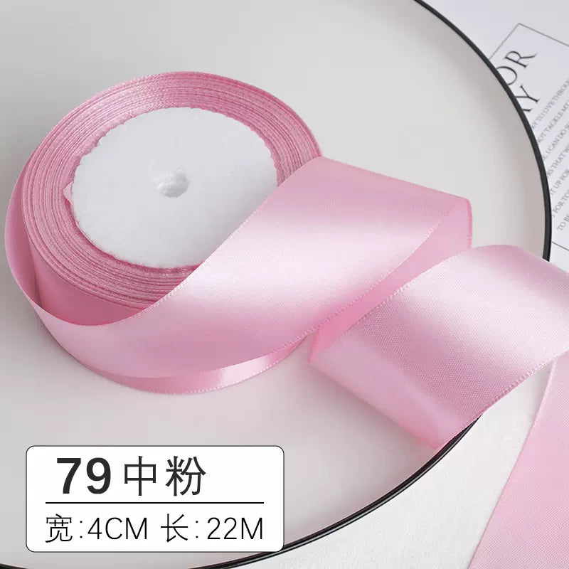 25yards/roll 4cm Satin Ribbon for Gift Wrapping Bows Making Floral Bouquets DIY Wreaths Sewing Projects Wedding Party Decor