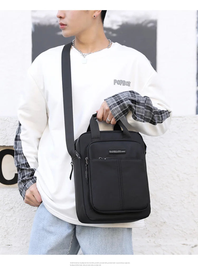 AOTIAN Vertical Men's Casual Shoulder Bag Waterproof Oxford Cloth Business Crossbody Handbag Simple and Fashionable Sling Bag