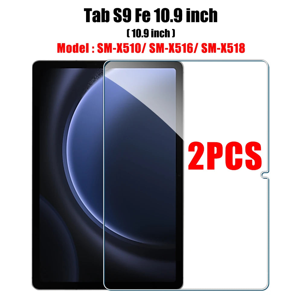 2PCS Tempered Glass Screen Protector for Samsung Galaxy Tab S8 Ultra Plus S6 Lite S7 Fe A7 Lite A8 S9 A9 Tablet Accessories Film