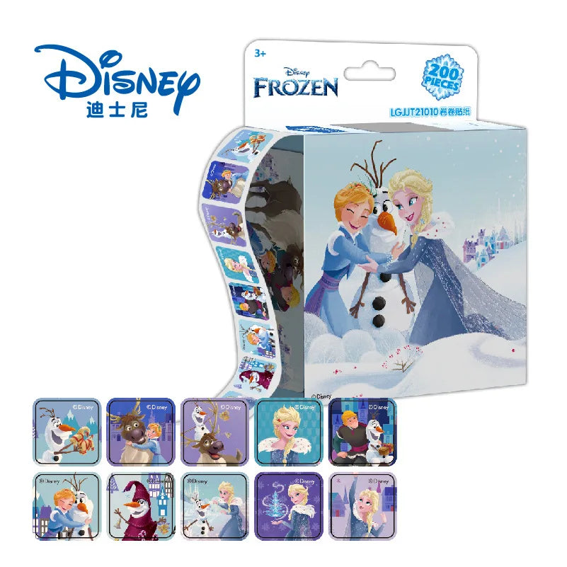 200 Sheets/Box Disney Cartoon Pull Out Stickers Princess Frozen Mickey Mouse Minnie Sticker Girl Boy Teacher Reward Toys Gift