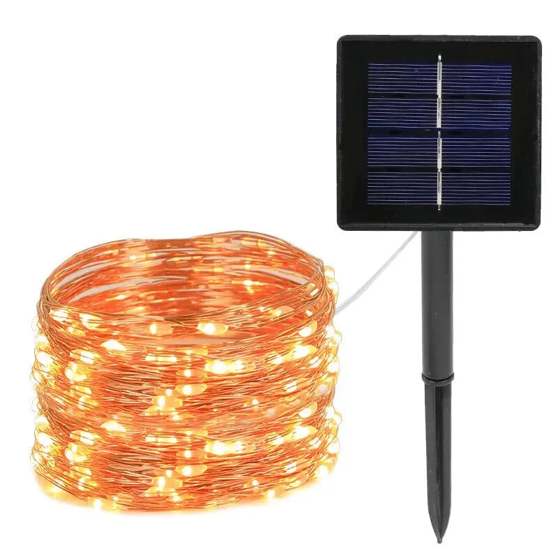 1 Set Of Solar Light String OutdoOr Waterproof 8-mode Copper Wire, Fairy Tale Light, Christmas Light, Used For Outdoor Garden