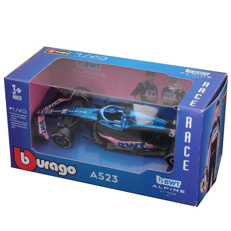 Bburago 1:43 Aston Martin AMR23 Mercedes W14 Red Bull RB19 Miami GP Ferrari SF23 Alpine A523 F1 Model Formula Car Static Racing