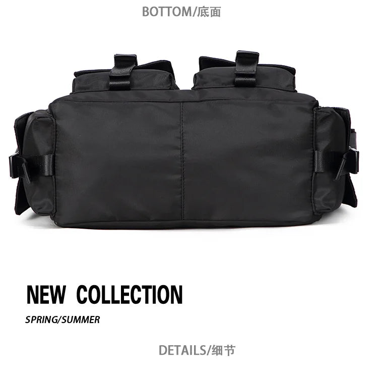 Casual Large Capacity Waterproof Messenger Shoulder Bag Men Crossbody School bag for Teenage Outdoor Man Black Big Travel Bags