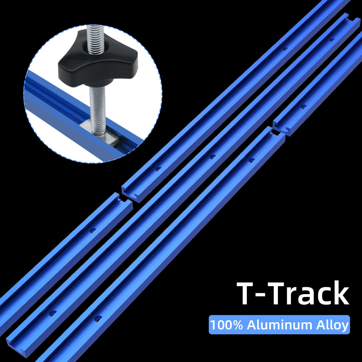 2Pc 500MM Double-Cut Profile T Track with Predrilled Mounting Holes For Table Saw Router Table Woodworking Tool