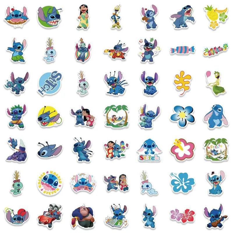 50/100/200Pcs Cute Cartoon Lilo Stitch Stickers Graffiti for Scrapbook Laptop Phone Luggage Skateboard Decals Sticker Toy Gift