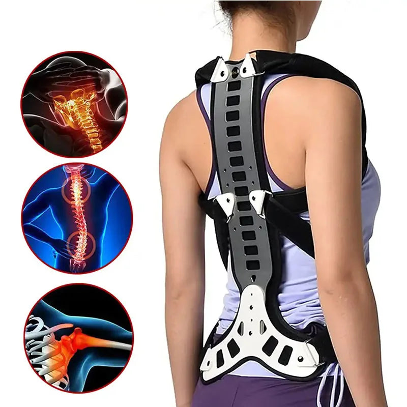 Adjust Shoulder Waist Lumbar Spine Support Aluminum Plate Humpback Correction Belt-Bad Posture Corrector Back Support Orthosis