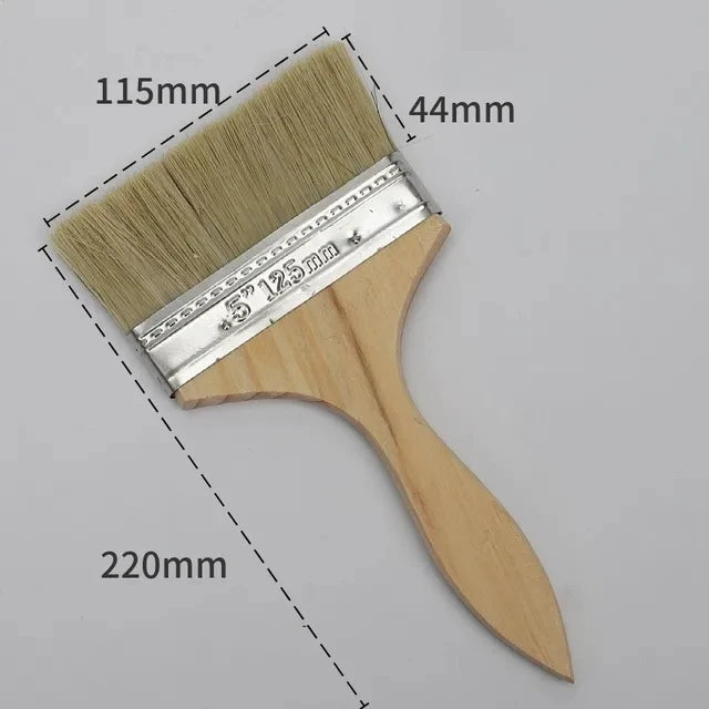 5pcs Paint Brush Wooden Handle BBQ Brush 1/2/4/5/6 Inch Soft Hair Painting Brushes for Wall and Furniture Paint Tool Set