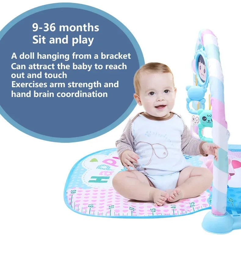 Baby Gymnastic Rack Music Harmonium Toys 0-36 Months Newborn Baby Piano Game Mat Harmonium