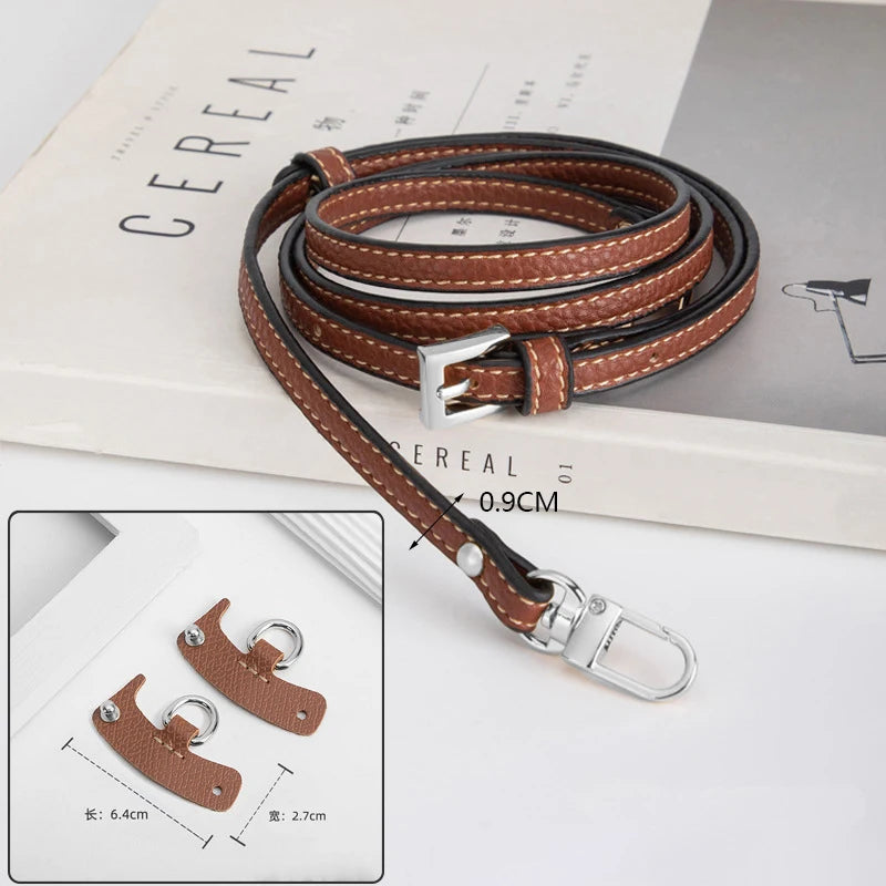 1 Set Bag Strap For Longchamp Mini Punch-free Genuine Leather Shoulder Strap Set Transformation Crossbody Strap Bag Accessories