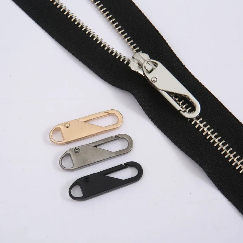 5Pcs Detachable Zipper Puller Metal Zipper Head Repair Kits Universal Replacement for Luggage Purse Bags Clothes Zipper Slider