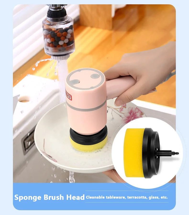 3 In 1 Electric Cleaning Brush Multi-Functional Home USB Electric Rotary Scrubber Household Appliances Cleaning Gadget