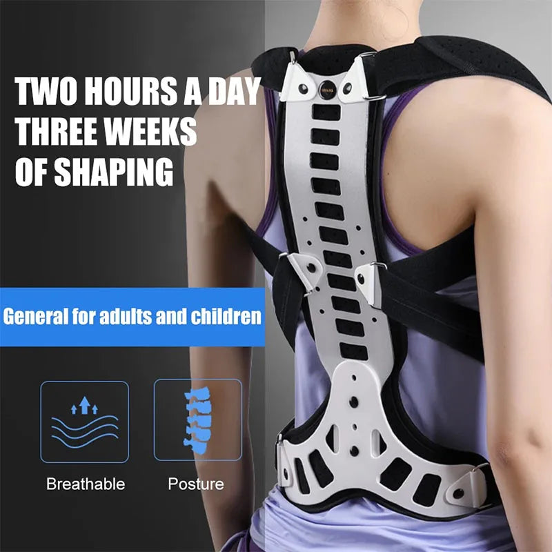 Adjust Shoulder Waist Lumbar Spine Support Aluminum Plate Humpback Correction Belt-Bad Posture Corrector Back Support Orthosis