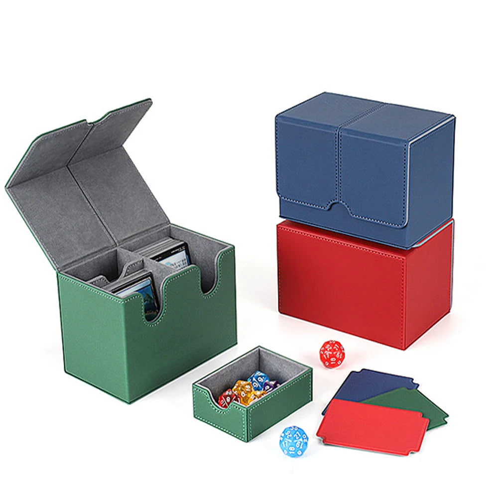 Card Case Card Box Magic TCG Mid Large Deck Case Solid Color Storage Box Top Side-Loading  Toy Game Collection Cards