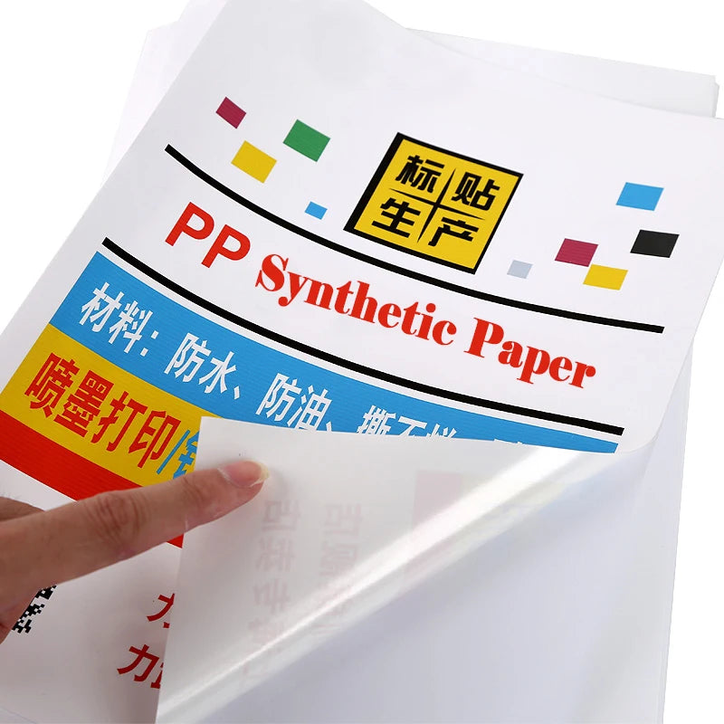 A4 PP Self-adhesive Synthetic Paper Glossy Matte Surface Waterproof Tear-off Resistant Label Sticker for Inkjet or Laser Printer