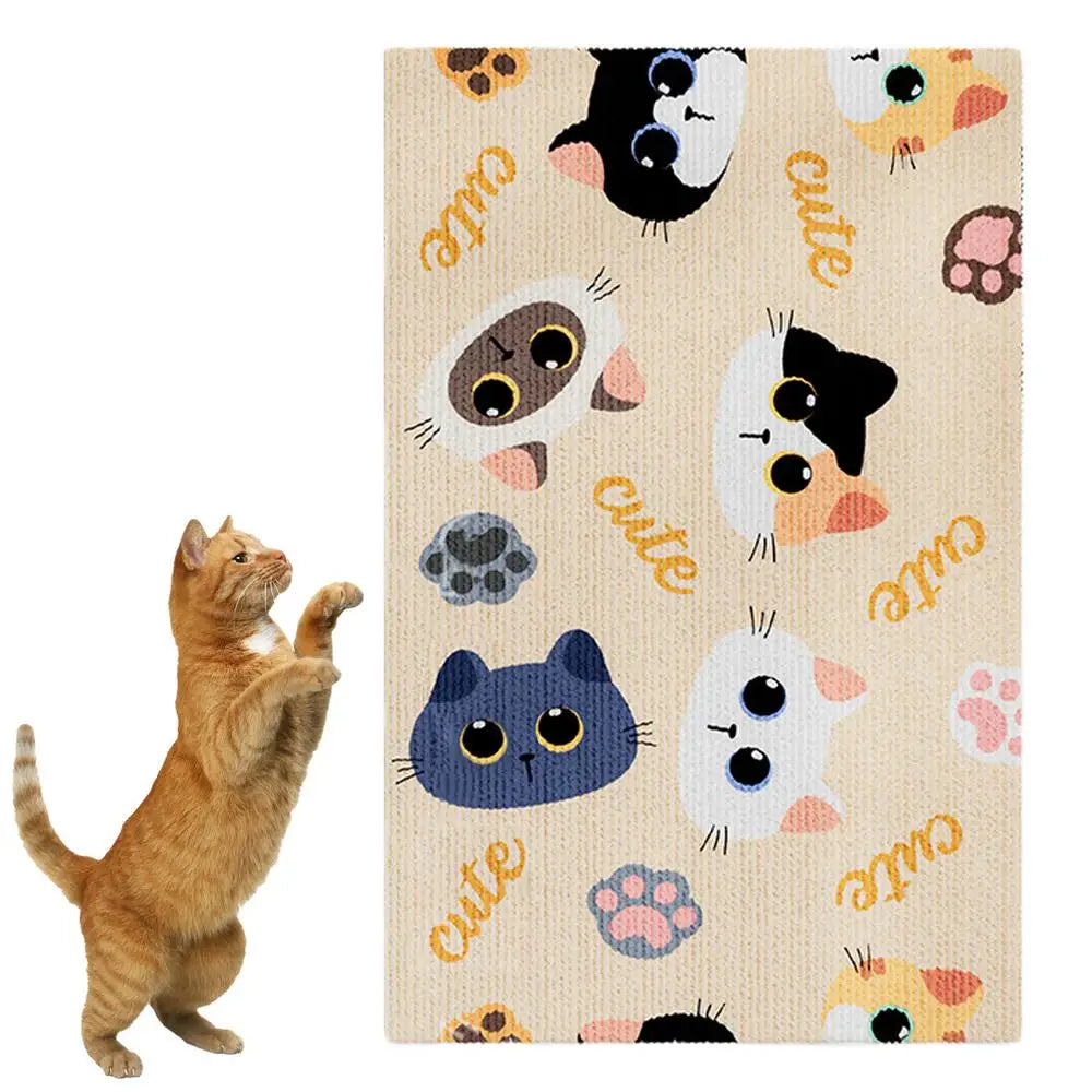 Cat Scratchers for Indoor Cats Cartoon Adhesive Scratching Pad Cute Scratching Board Wear-Resistant Scratching Mat for Grinding