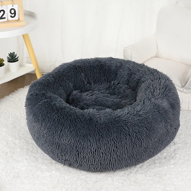 Cats Bed House Donut Round Sofa Supplies Winter Pet Accessories Warm Products Cushions Basket Kitten Mat for Cat Dog Beds