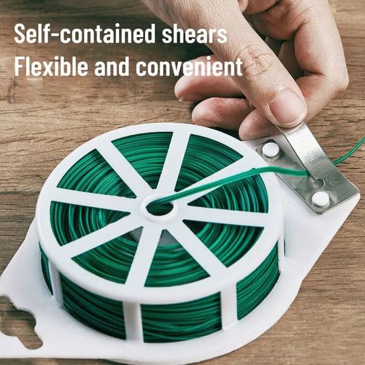 1 Roll 100M Multifunctional Plastic Steel Twist Tie Sturdy Reusable Garden Flower Plant Support Strap Tie