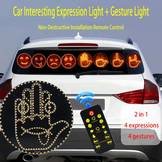 Car Expression Remote Control Led Lighting Road Rage Middle Finger Gesture Palm Light Accessories