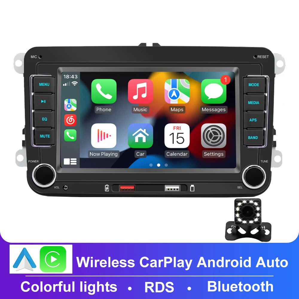 2 Din Car Radio Android11 Car Multimedia Player GPS WiFi Carplay For Volkswagen Skoda Octavia golf 5 6 touran passat polo Jetta